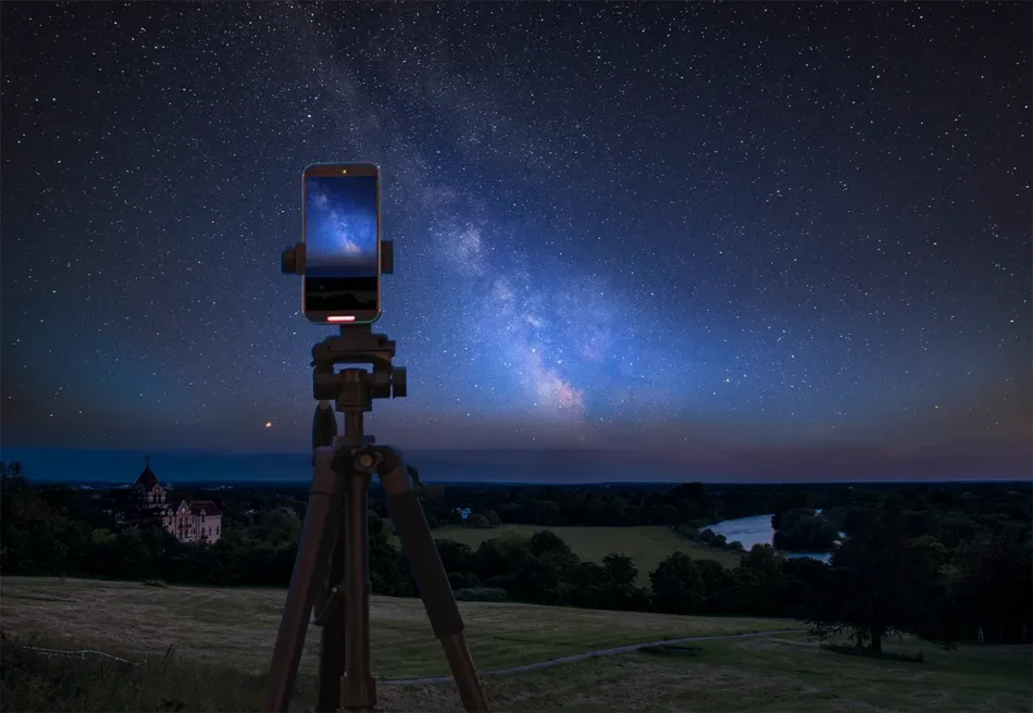 Astrophotography with a smartphone camera